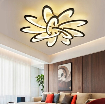 Lampa sufitowa żyrandol LED pilot regulacja natężenia i barwy 12 ramion