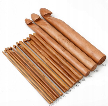 Drewniany Zestaw do szydełkowania zestaw szydełek do robótek ręcznych 15