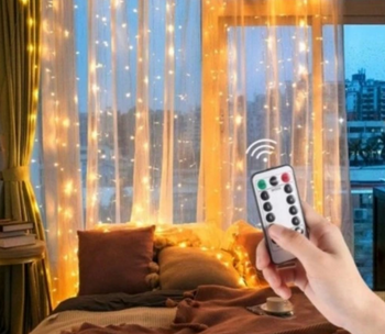 KURTYNA ŚWIETLNA LED DRUCIK USB LAMPKI SOPLE PILOT USB BIAŁY CIEPŁY 2X3M