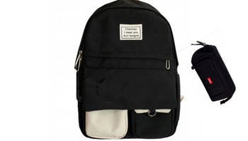 Czarny plecak piórnik gratis