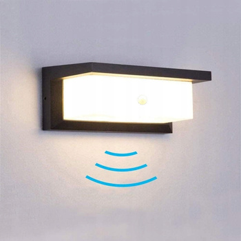 Kinkiet zewnętrzny lampa ogrodowa LED CZUJNIK RUCHU elewacyjna ścienna 18W