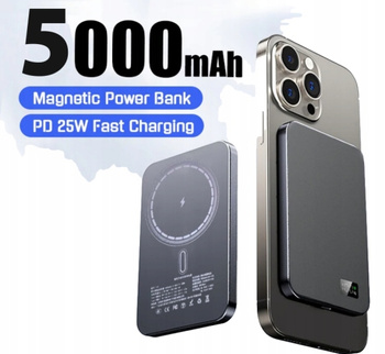POWERBANK MAGSAFE 5000MAH 20W ŁADOWANIE PRZEZ USB-C I BEZPRZEWODOWE