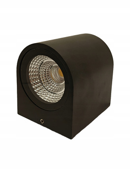 Czarny Kinkiet zewnętrzny Elewacyjny Półokrągły 3W AC85