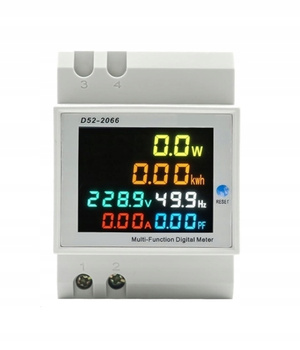 Watomierz Cyfrowy Miernik Licznik Zużycia Energii Poboru Moc D52-2066 100A