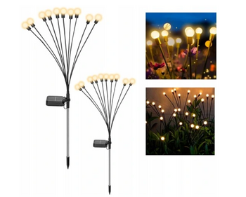 Lampki ogrodowe solarne 70cm,10led, zestaw 2szt lampki wbijane